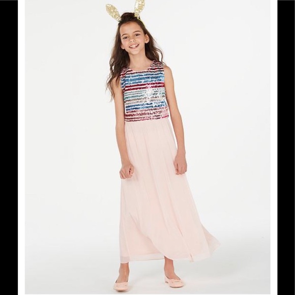 Other - Rainbow sequin Big Girls 2-Pc. Sequin Dress